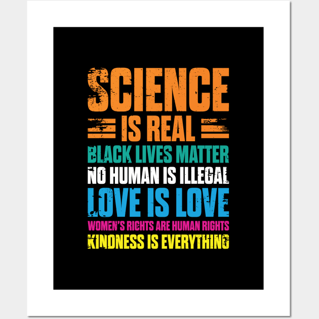 Science is Real Black Lives Matter' Cute Political Wall Art by ourwackyhome